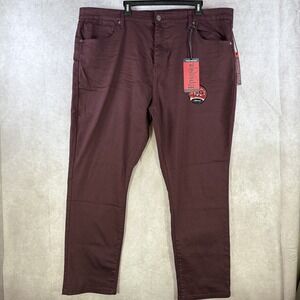 Ethanol Jeans NWT Men 46 Burgundy Slim Straight Flex Denim Stretch Pants Casual